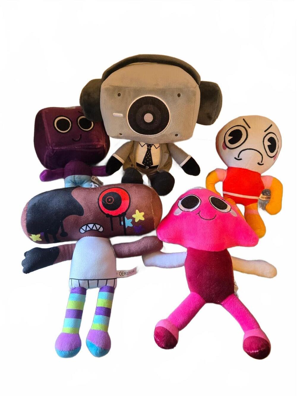 Dandys World Plush Lot of 4 (Shrimpo Poppy Boxten Cosmo) + Skibidi Speakerman
